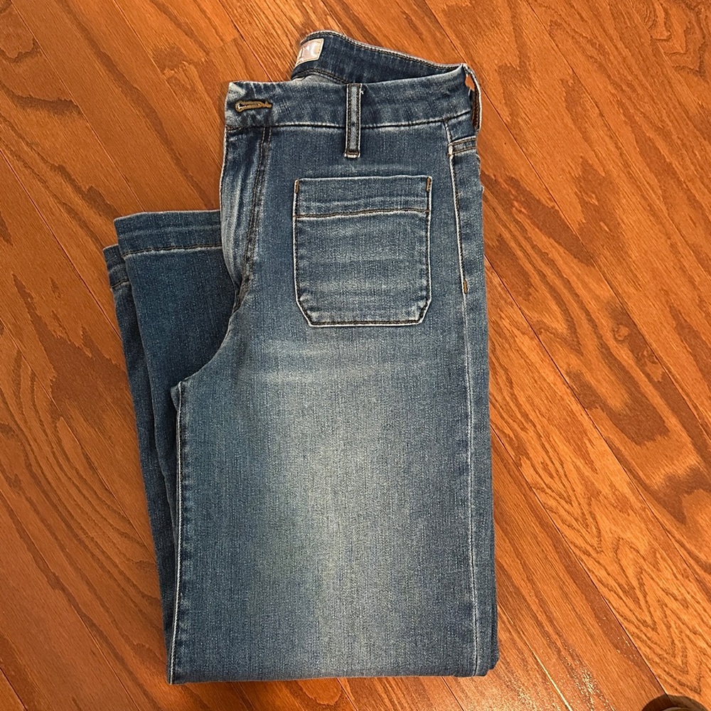 Kut from the Kloth Women's Blue Wide Leg Ankle Jeans